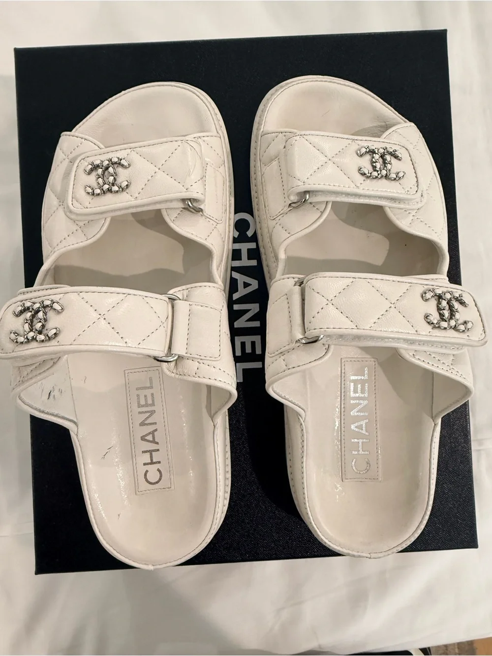 Chanel Dad Sandals in Quilted Leather